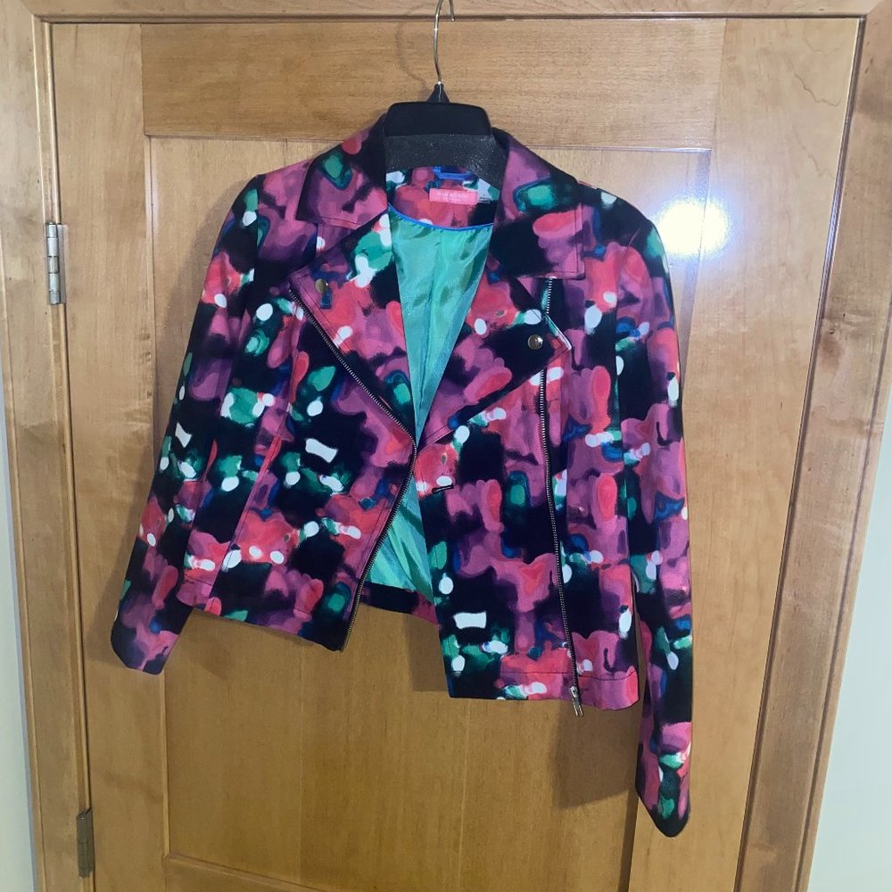 Issac Mizarahi New York Multi- Color Cotton Blend Moto Jk size 4